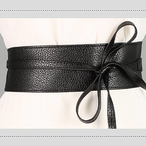 2/$30 NEW Boho Gypsy Wrap Around Waist Belt Black Pretty Obi - Picture 3 of 7